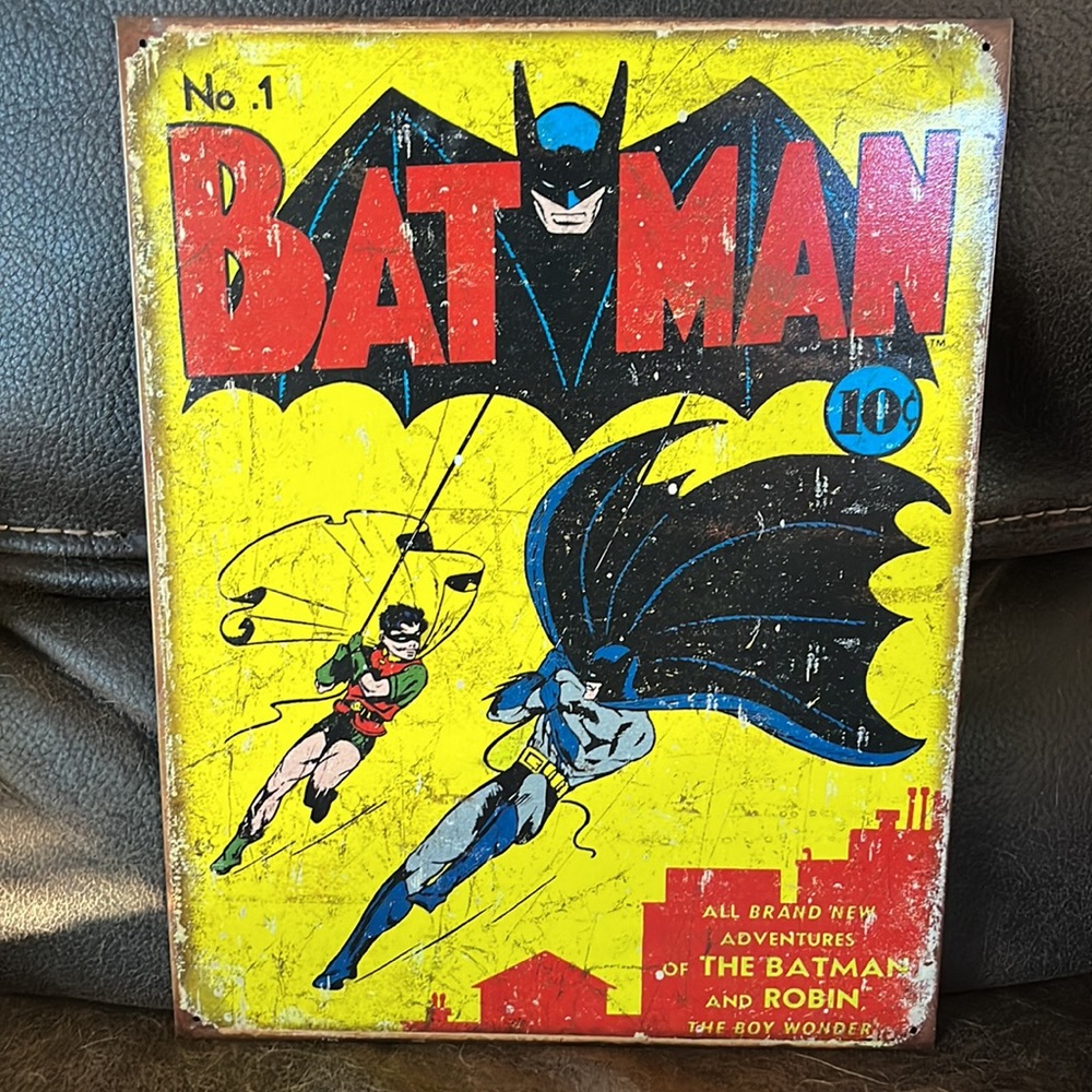 EUC Distressed Batman Wall Art